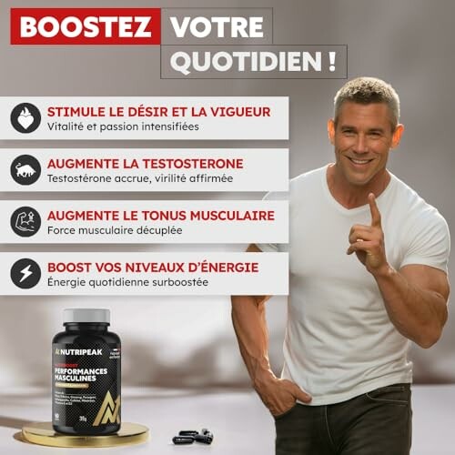 Ad for a supplement boosting energy and muscle performance.