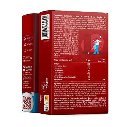 Back view of dietary supplement packaging with text and QR code.