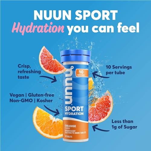 Nuun Sport Hydration tablets with refreshing orange and grapefruit slices.