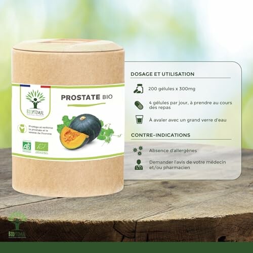 Packaging of Prostate Bio supplement with dosage instructions.